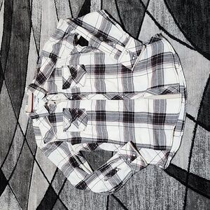BKE STANDARD FIT FLANNEL PLAID PEARL SNAP-BUTTON LONG-SLEEVED SHIRT